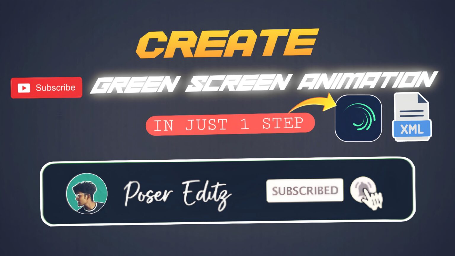 Subscribe Green Screen Animation Poser Edtiz